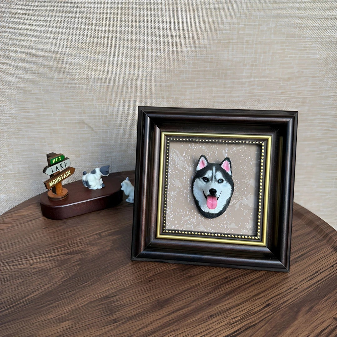 Customized Plaster Pet Sculpture with Magnet – Personalized Cat or Dog Keepsake for Car, Fridge, Frame