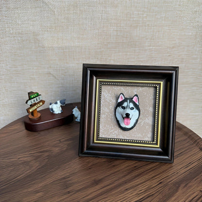 Customized Plaster Pet Sculpture with Magnet – Personalized Cat or Dog Keepsake for Car, Fridge, Frame
