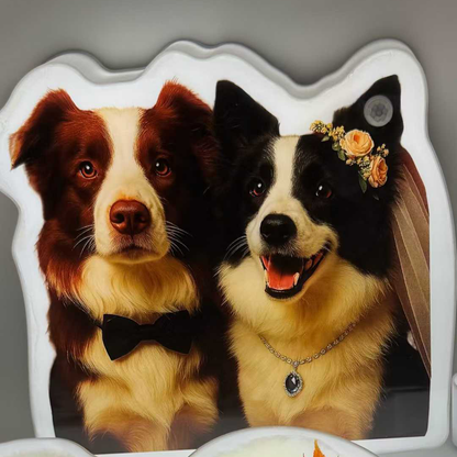 Custom Pet LED Night Light from Photo | Wireless Rechargeable Acrylic Dog/Cat Lamp | Personalized Pet Portrait Light | Pet Lover Gift