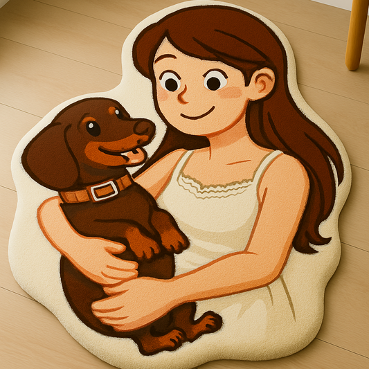 Custom Human & Pet Portrait Rug | A Gentle Manifestation of Love in Physical Form